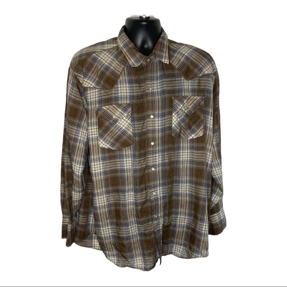 Ely Cattleman Griffith Western Button Snap Down XL